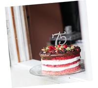 Amosfun Décoration Anniversaire Homme Cake Topper Numéro Strass Argenté Accessoire Luxe pour Fête et Célébrations Spéciales