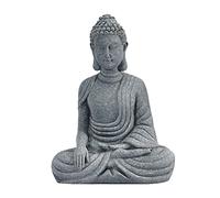 Amosfun Décoration miniature statues de Bouddha figurine miniature grès, sculpture de Bouddha maison, méditation, yoga, cadeau zen hindou, gris, accessoires de voiture japonais