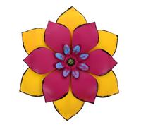 Amosfun Décoration Murale Suspendue à Fleurs En Fer Peintes Couleur Rose, Sculpture Murale De Fleur Métallique Robuste, Art Mural Intérieur Et Extérieur Pour Salon, Jardin Et Terrasse