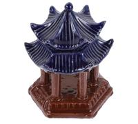 Amosfun Décoration pour Aquarium et Modélisation Vive Pavillon Hexagonal en Céramique pour Aquarium à Deux Étages, Surface Lisse Ornement Pratique et Décoration de Plantes