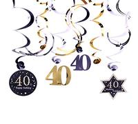 Amosfun DéCoration Tourbillon Suspendu 40èMe Anniversaire, Ornements Spirales Pvc, DéCorations De FêTe, 14 PièCes, Multicolore