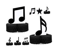 Amosfun Décorations Musicales de Table 8 Pièces Motifs Notes et Portées en Nid d'abeille pour Anniversaires et Événements Festifs