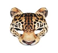 Amosfun Demi-masque vénitien léopard pour déguisement Mardi Gras, avec clochettes, cosplay, kabuki, chat pour bal masqué, fête dansante