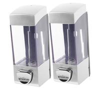 Amosfun Distributeur Savonnette Shampoing Mural 350 Ml Abs Argenté Pressable Pour Salle De Bain 2 Pièces Sans Fuite Pratique