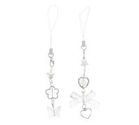 Amosfun Dragonne Étoile pour Téléphone en Verre 2pcs, Bracelet à Breloques Portable et Résistant, Accessoire Stylé pour Décoration Quotidienne du Téléphone