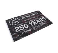 Amosfun Drapeau Commémoratif pour Fête Nationale du 4 Juillet avec Œillets Renforcés en Polyester Noir Patriotique Résistant aux Intempéries Décoration Extérieure