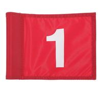 Amosfun Drapeau de Golf en Nylon Rouge N°1 Accessoire de Golf Portable pour Entraînement sur Terrain Drapeau de Cour pour Pratique et Jeux pour Green 1 Pièce