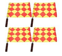 Amosfun Drapeaux D'arbitre de Football pour Signalisation Manuelle Légers en Polyester Lot de 4 avec Poignée en Écume Confortable Lors des Matchs Sportifs