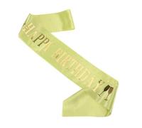 Amosfun Écharpe Danniversaire Verte Polyester Doux Décoration Festive pour Fête Danniversaire Fille Bandeau Dépaule Confortable et Accessoire de Joyeux