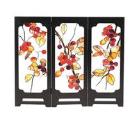Amosfun Écran Chinois Miniature en Acrylique, Paravent de Bureau Décoratif | Séparateur Pliant, Intimité et Décoration, pour Bureau et Table Basse, Motifs Festifs, Usage Toute L'année