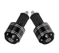 Amosfun Embouts de Guidon Moto Hors-Piste Anti-Vibrations Bandes Blanches à Points, Paire de Bouchons D’équilibrage Noirs Applicables pour Accessoires de Guidon Hors-Piste