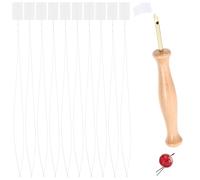 Amosfun Enfile-Aiguilles à Broder 20 Cm Blanc, Lot de 10 Outils pour Perler et Couture Main, Enfile-Fil Portable pour Point de Croix, Loisirs Créatifs et Travaux de Couture Artisanale