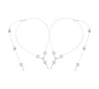 Amosfun Ensemble 2 Pièces Collier Chaîne de Corps Argenté en Alliage Strass Étincelants, Collier Dos Découvert pour Femmes, Bijoux Mariage et Demoiselle D’honneur, Accessoires Élégants