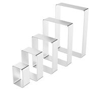 Amosfun Ensemble 5 Emporte-Pièces Rectangulaires En Acier Inoxydable Pour Pâtisserie Outils De Cuisson Polyvalents Pour Biscuits Gâteaux Décoration 4.53X2.95X0.98 Pouces