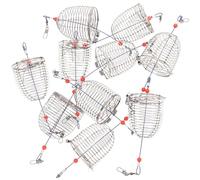 Amosfun Ensemble de 10 Cages à Appâts en Métal Inoxydable, Alimentateurs pour Carpe Conçus Pêche en Extérieur et Débutants