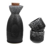 Amosfun Ensemble de carafe à saké japonais en porcelaine avec 2 tasses à saké traditionnelles pour servir des sakés chauds et froids