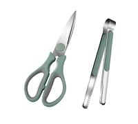 Amosfun Ensemble de Ciseaux à Barbecue Pince Abs Antidérapante en Acier Inoxydable 20cr13 Cuisine Ergonomique, pour Dîner la Maison ou Fête