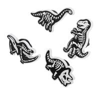 Amosfun Épingle Dinosaure en Alliage Chic 4pcs Forme Squelette et Crâne de Dinosaure, Accessoire Original et Accroche-regard pour Tenue Décontractée
