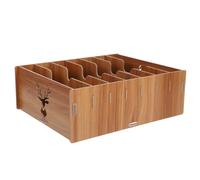 Amosfun Étagère de Bureau en Bois Marron à Compartiments Multiples | Rangement Classé pour Factures, Courrier et Magazines, Style Moderne, Usage Maison ou Bureau