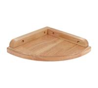 Amosfun Étagère Murale d'angle en Chêne Blanc 18 Cm Forme Éventail, Support de Rangement Imperméable Cuisine, Chambre et Salon, Finition Arrondie Sûre et Solide