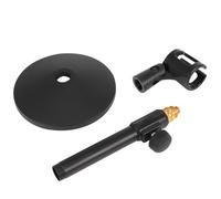 Amosfun Étagère pour Microphone Réglable en Métal Base Ronde Noire, Support Portable Mains Occupées pour Home Live et Bureau