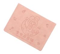 Amosfun Étui pour Certificat de Naissance en Cuir Rose, Couverture du Certificat de Naissance du Bébé, Protection et Rangement, Style Simple et Créatif