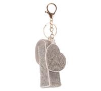 Amosfun Étui Protecteur pour Lèvres avec Miroir Forme de Cœur Orné de Cristaux Porte-clés Pratique et Élégant pour Usage Portable
