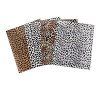 Amosfun Feuilles de Film de Transfert Thermique Léopard 4 Pcs 30x25 Cm Film de Lettrage en Polyuréthane Souple Résistant la Chaleur et Décoloration DIY pour Vêtements Couleur Aléatoire