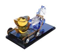 Amosfun Figurine Cheval Astrologie Chinois Cristal Sculpture Carrosse pour Bureau et Maison Ornement Feng Shui Richesse Succès