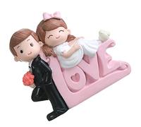 Amosfun Figurine Couple Mariés Résine Décoration Gâteau Romantique Saint Valentin Mariage Cadeau