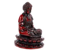 Amosfun Figurine de Bouddha en Résine Rouge, Décoration Pratique et Délicate pour Bureau ou Maison, Sculpture Unique et Résistante, Ornement Chic et Rétro