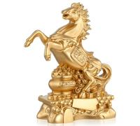 Amosfun Figurine De Cheval en Résine Cheval du Zodiaque Chinois Décoration | Doré, Résine, 7.80 X 4.80 X 2.70 cm, Salon Ou Bureau, 1 X Ornement Cheval Du Zodiaque