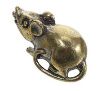 Amosfun Figurine de Souris Miniature en Laiton Vintage pour Décoration de Bureau et Maison, Sculpture du Zodiaque Chinois Détails Artistiques Élégants