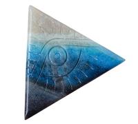 Amosfun Figurine D'œil Maléfique en Pierre de Cristal Bleu Triangulaire, Ornement Délicat pour Bureau Apportant Chance et Décoration Spirituelle