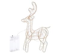 Amosfun Figurine Lumineuse de Renne : veilleuse en Fil de Fer en Forme de Renne - Décoration de Noël - Statue d'élan en Fil Lumineux - Éclairage de vitrine (sans Pile)