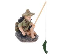 Amosfun Figurine Miniature de Pêcheur en PVC pour Aquarium, Décoration Micro-Paysage Résistante à l'usure, pour Décor Réaliste et Ambiance Naturelle
