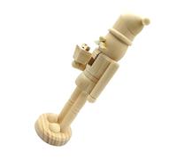 Amosfun Figurine Nutcracker DIY Soldat de Noël à Peindre Ornement Décoratif Compact et Stable Charme pour Décoration de Table et Étagère