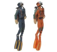 Amosfun Figurine Plongeur Miniature 2pcs en Plastique Réaliste et Légère pour Décoration Aquarium et Bureau, Modèle de Plongeur de Simulation Facile à Transporter