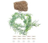 Amosfun Filet Décoratif Corde de Jute pour Mur Photo Décoration de Fête Plein Air avec Eucalyptus Artificielles pour Jardin et Événements