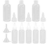 Amosfun Flacons de Peinture Vides 60 Ml en Plastique Bouchons Étanches, Lot de 14 Set de Set de Pièces Dont 10 Flacons et 4 Entonnoirs, pour Aérographe, Matériel de Peinture et Dessin,