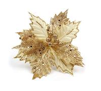 Amosfun Fleur De Poinsettia pour Couronne Faux Poinsettia De Noël Cueillettes De Fleurs De Noël Fleurs De Noël Scintillantes Ornement Poinsettia Fleurs Artificielles Sapin De Noël