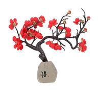 Amosfun Fleur de Prunier Artificielle en Résine Forme Créative pour Décoration Maison Chic, pour Noël et Bibliothèque, Couleur Attrayante et Style Élégant