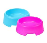 Amosfun Gamelles pour Chien en Plastique 2pcs Couleur Bonbon Grosse Capacité et Fond Stable, Bol Rond Pratique et Résistant pour Nourrir Vos Animaux de Compagnie