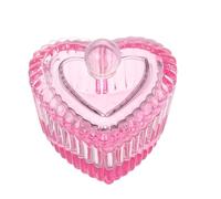 Amosfun Gobelet en Verre Cristal Rose avec Couvercle de Cœur, Bol Dappen Multifonction pour Manucure et Nail Art, Plateau pour Laver Pinceaux Ongles, Accessoire Nail Art Japonerie