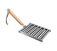 Amosfun Gril à Saucisses Acier Inoxydable avec Poignée pour Barbecue Extérieur et Portable pour Cuisson Multiple Lors de Camping