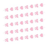 Amosfun Guirlande Décorative en Papier Rose 5pcs Cœurs et Nœuds, Réutilisable et Facile à Retirer, pour Décoration Romantique Saint-Valentin et Fêtes