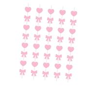 Amosfun Guirlande Décorative Saint-valentin 5 Nœuds Cœur Rose, Décoration Murale Suspendue Réutilisable, Décoration Fête Amour pour Mariage, Anniversaire et Chambre