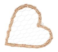 Amosfun Guirlande Suspendue en Osier Tressé de Cœur, Cadre Photo Flottant en Saule, Support Mural Décoratif Vintage pour Photos Standard, Décoration Murale Maison et Salon, 1 Pièce