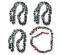 Amosfun Guirlandes Décoratives de Noël 4 Pcs Rouges Nœuds, Rubans Suspendus Colorés, Guirlande pour Décoration Sapin et Fête Saisonnière, Longueur Ajustable pour Intérieur