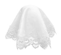 Amosfun Housse D'abat-jour En Dentelle Délicate Ronde 30 Cm Tissu Blanc Respirant Protection Anti-poussière Pour Lampe De Table Décoration Maison